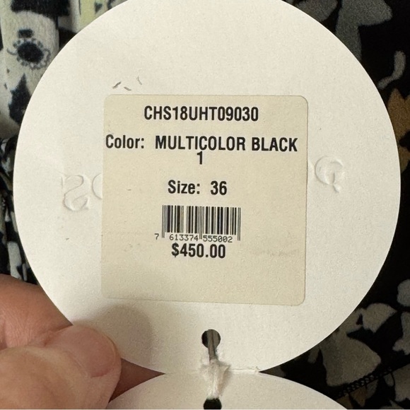 NWT SEE BY CHLOE Floral Print Crepe Ruffled Drawstring Blouse Multicolor Black - Picture 9 of 16